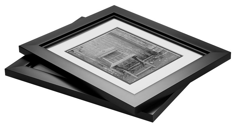 Old Town Designer Picture Frames, 11x14 Picture Frame 2 Pack with Deluxe Velour Back and Removable 8x10 Mat, Photo Frame for Desk or Wall Decor, Made from Post-consumer EPS & Acrylic Glass, Black - Image 4